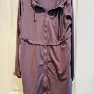 Women's Lightweight Zip-Front Hooded Coat - Purple